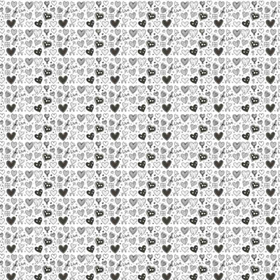 Coupon simili cuir Coeurs noirs et blancs